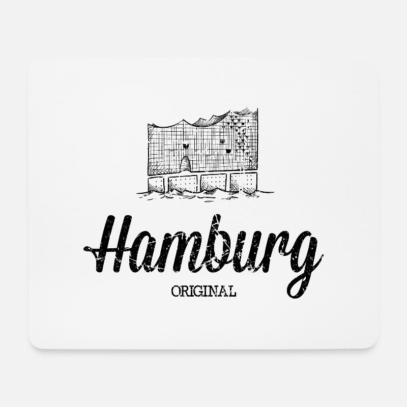 Hamburg Original Elbphilharmonie - Mousepad (Querformat) - Weiß