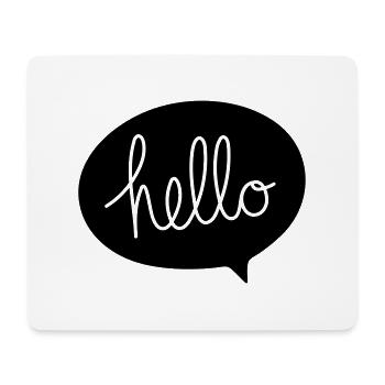 HELLO Sprechblase - Mousepad (Querformat) - Weiß - Vorne