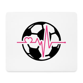 Fußball Herzschlag Frequenz Puls ekg fußballer - Mousepad (Querformat) - Weiß - Vorne
