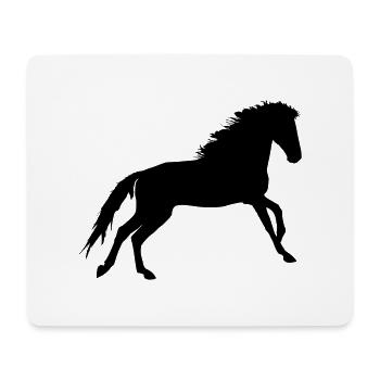 Cheval - Tapis de souris (format paysage) - blanc - Devant
