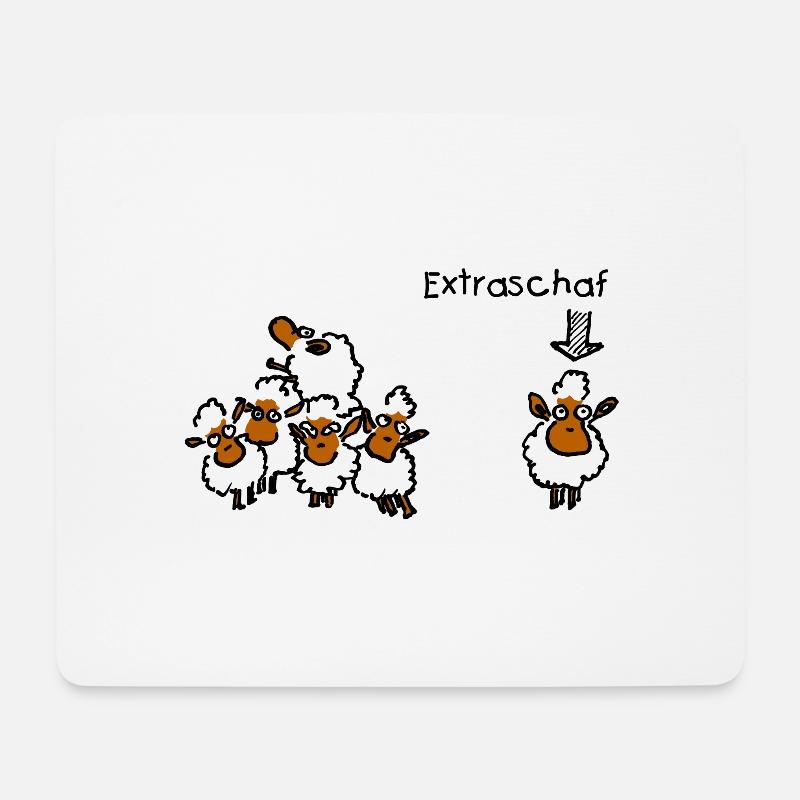 Extraschaf - Mousepad (Querformat) - Weiß