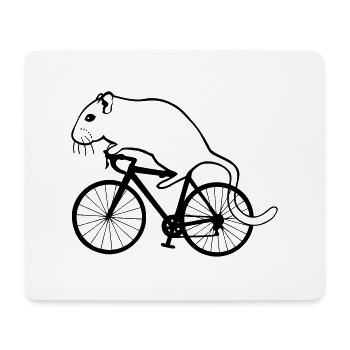 Rennmaus auf Rennrad - Mousepad (Querformat) - Weiß - Vorne