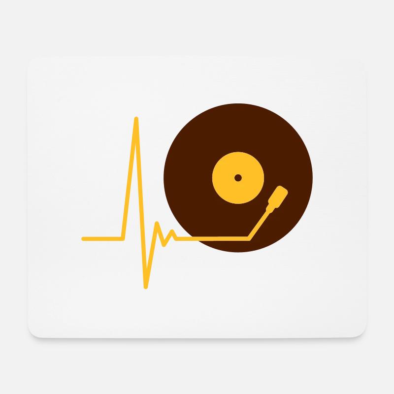 Vinyl Record Music Pulse Heartbeat Frequency - Mouse Pad (horizontal) - white