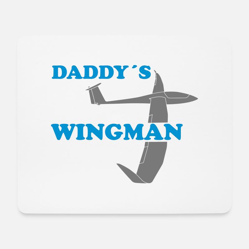 daddys wingman Geschenk - Mousepad (Querformat) - Weiß