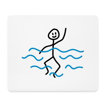 Schwimmer - Mousepad (Querformat) - Weiß - Vorne