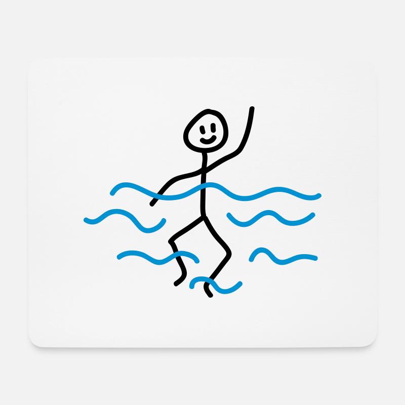 Schwimmer - Mousepad (Querformat) - Weiß