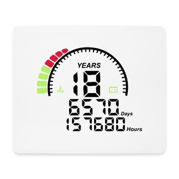 compteur anniversaire years ans 18 - Tapis de souris (format paysage) - blanc - Devant