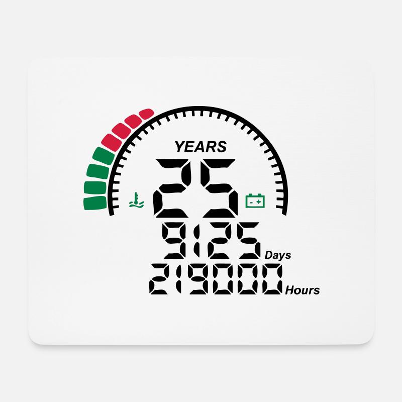Jahre 25 Jahre Jubiläum Meter - Mousepad (Querformat) - Weiß