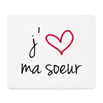ich liebe meine Schwester - Mousepad (Querformat) - Weiß - Vorne
