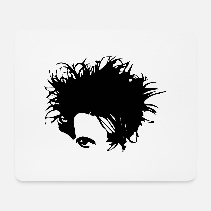 Gothic New Wave Head 80er Musik Shirt - Mousepad (Querformat) - Weiß