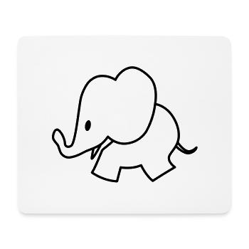 Little Elephant - Mousepad (Querformat) - Weiß - Vorne