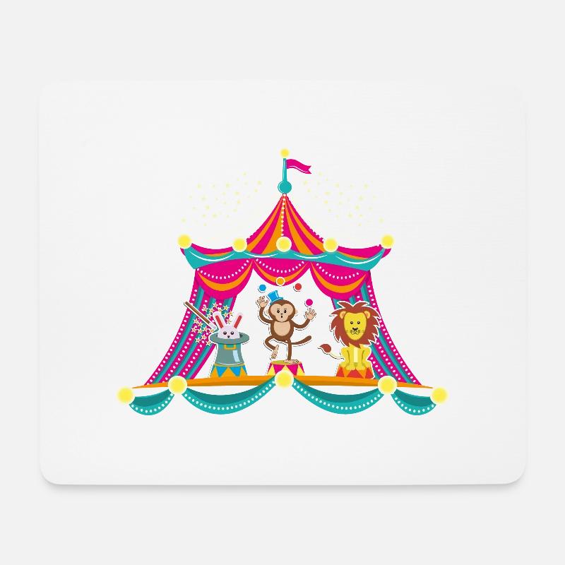 Zirkus - Affenzirkus - Zirkustiere Hase Löwe - Mousepad (Querformat) - Weiß