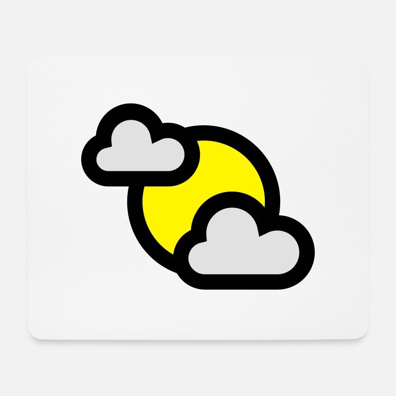 Weather icon or icon partially covered - Mouse Pad (horizontal) - white