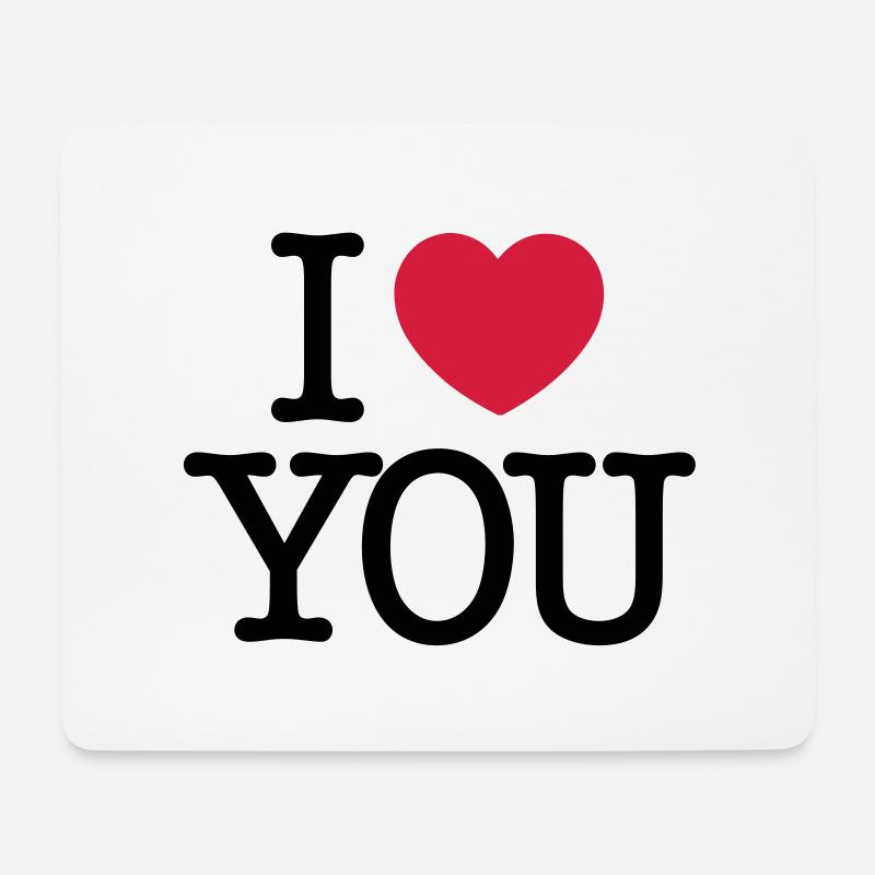 I Love You - Tapis de souris (format paysage) - blanc