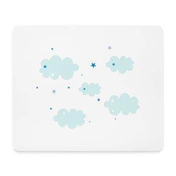 Nuages & Etoiles - Tapis de souris (format paysage) - blanc - Devant