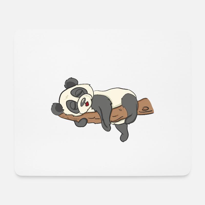 Kaffee Tshirt " Need Coffee " Panda Bär - Mousepad (Querformat) - Weiß