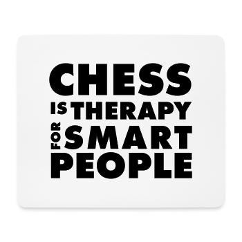 CHESS IS THERAPY - Schach T-Shirt - Geschenkidee - Mousepad (Querformat) - Weiß - Vorne