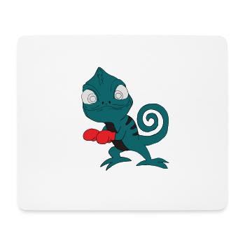 Gecko boxing - Mouse Pad (horizontal) - white - Front
