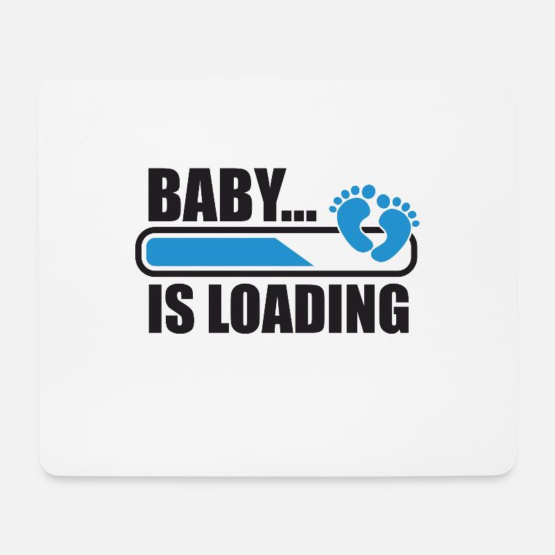 Baby is loading - Mousepad (Querformat) - Weiß