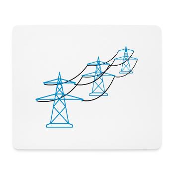 modèle de rangée beaucoup piste mât électrique puissance poteau ele - Tapis de souris (format paysage) - blanc - Devant