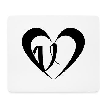 Heart with V - Mouse Pad (horizontal) - white - Front