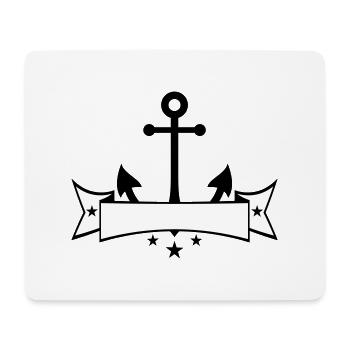 banner wappen text schreiben anker boot schiff - Mousepad (Querformat) - Weiß - Vorne