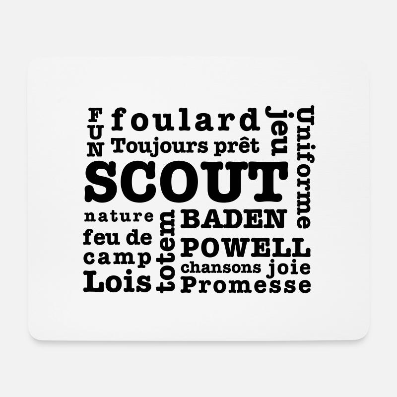 Scout Wörter - Mousepad (Querformat) - Weiß