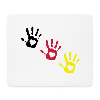 Deutsch Händen Herzen 3c 3c diag - Mousepad (Querformat) - Weiß - Vorne