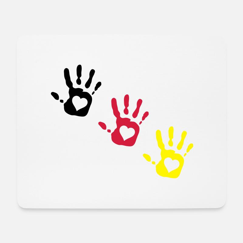 Deutsch Händen Herzen 3c 3c diag - Mousepad (Querformat) - Weiß