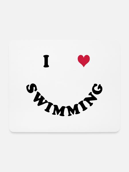 Schwimmen - I love Swimming - Mousepad (Querformat) - Weiß