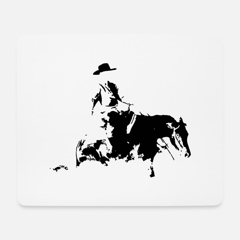 Sliding Stop Silhouette Reining Westernreiten - Mousepad (Querformat) - Weiß