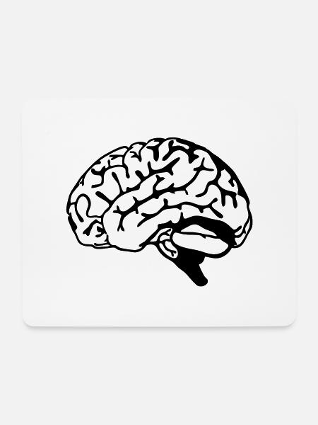 brain - Mousepad (Querformat) - Weiß