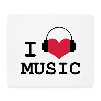 I Love Music ! - Tapis de souris (format paysage) - blanc - Devant