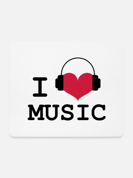 I Love Music! - Mouse Pad (horizontal) - white