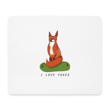 I love foxes - Mouse Pad (horizontal) - white - Front