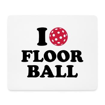 I love Floorball - Mousepad (Querformat) - Weiß - Vorne
