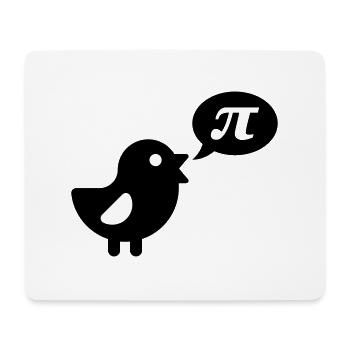 Vogel: Pi - Mousepad (Querformat) - Weiß - Vorne