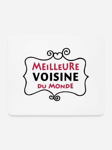 Meilleure VOISINE du monde (2c) - Mouse Pad (horizontal) - white