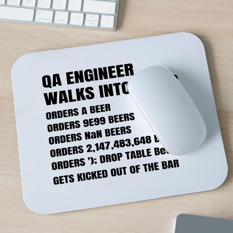 QA Engineer Walks Into A Bar Software Debugging Mouse Pad (horizontal)