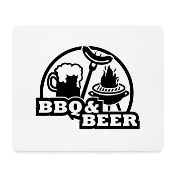 BBQ Beer - Mousepad (Querformat) - Weiß - Vorne