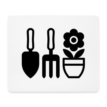 Gartenwerkzeug und Blumen - Mousepad (Querformat) - Weiß - Vorne