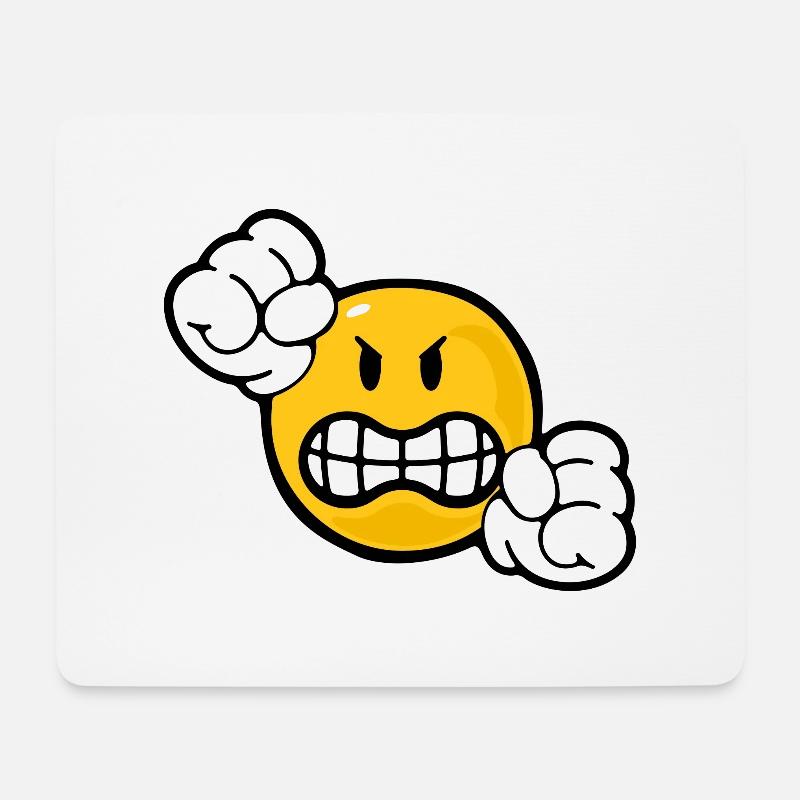 Smiley Anger - Mousepad (Querformat) - Weiß