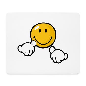 Smiley Attention - Tapis de souris (format paysage) - blanc - Devant