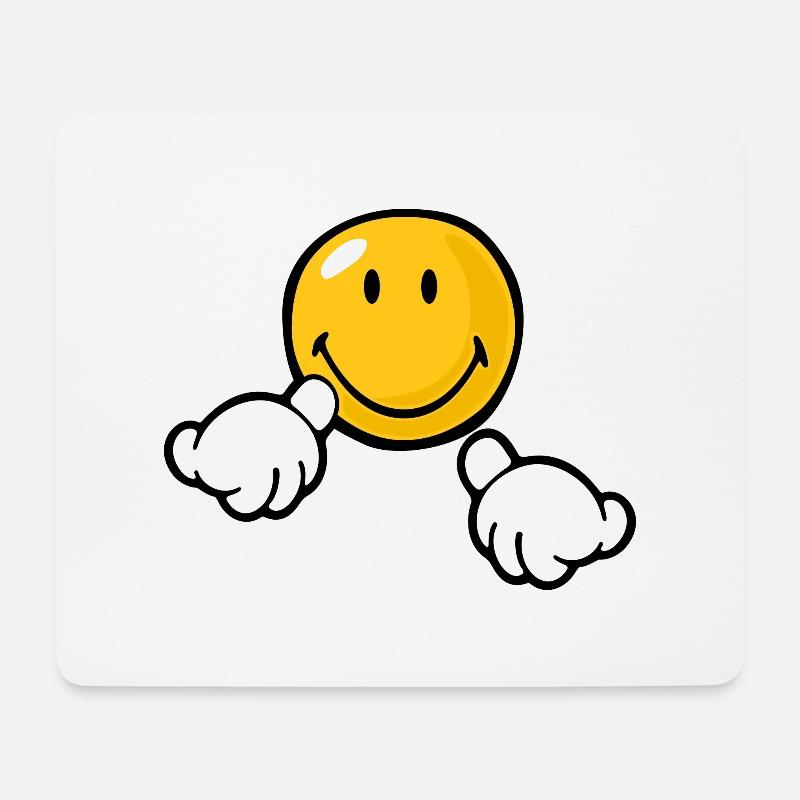 Smiley Attention - Mousepad (Querformat) - Weiß