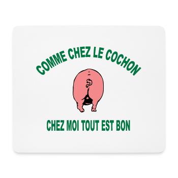 cochon - Tapis de souris (format paysage) - blanc - Devant