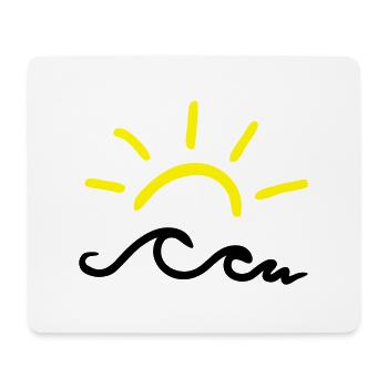 Sonne und Wellen - Mousepad (Querformat) - Weiß - Vorne