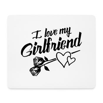 i love my girlfriend design - Mousepad (Querformat) - Weiß - Vorne