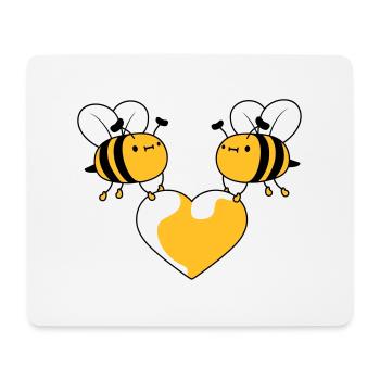 2 bees in love - Mouse Pad (horizontal) - white - Front