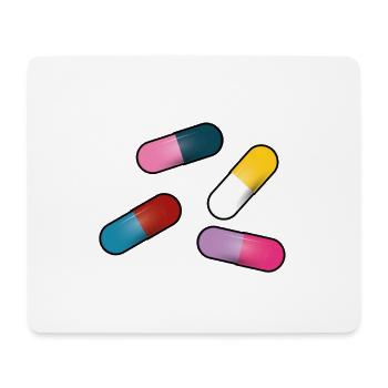 Pillen Cartoon Grafik - Mousepad (Querformat) - Weiß - Vorne
