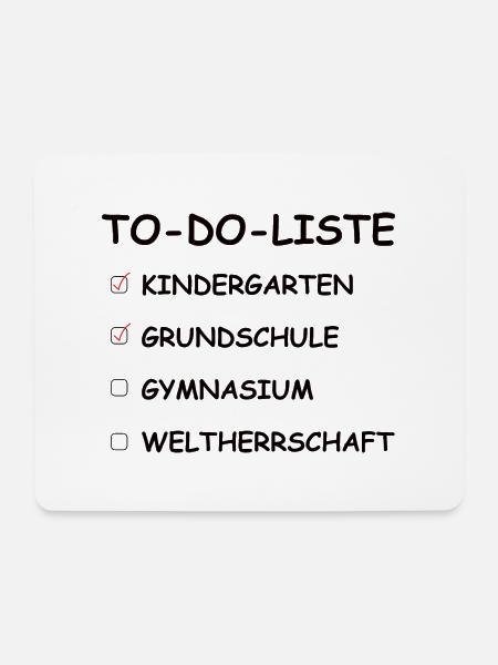 Kindergarten Grundschule To Do Liste schwarz - Mousepad (Querformat) - Weiß